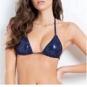NWT L'Agent by Agent Provocateur Women's Navy Sevilla triangle bikini top Small